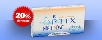 20% alennusta linsseistä Air Optix Night & Day + Ilmainen rahti! 