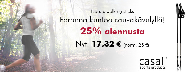 25% alennusta Nordic walking sticks!