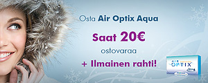Osta Air Optix Aqua-linssejä ja saat 20 € ostovaraa + Ilmainen rahti!