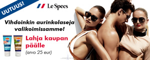 Minituubeja kaupan päälle ostaessasi aurinkolasit!