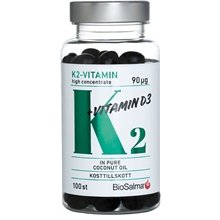 100 kapselia - BioSalma K2 90µg + D3-vitamin 25µg