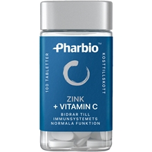 Pharbio Zink + C-vitamin 100 kpl
