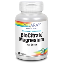 90 kapselia - Solaray BioCitrate Magnesium