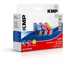 KMP CLI-521C/M/Y Value Pack C74V