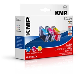 KMP CLI-521C/M/Y Value Pack C74V