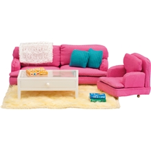 Lundby Småland Olohuone, roosa
