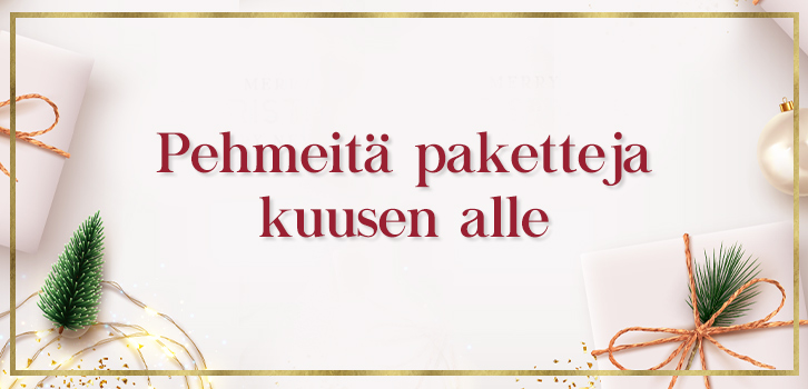 Pehmeitä paketteja kuusen alle