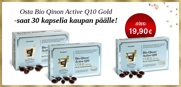 Ostaessasi Bio-Qinon Active Q10 Gold  - saat kaupan päälle 30 kapselia. 