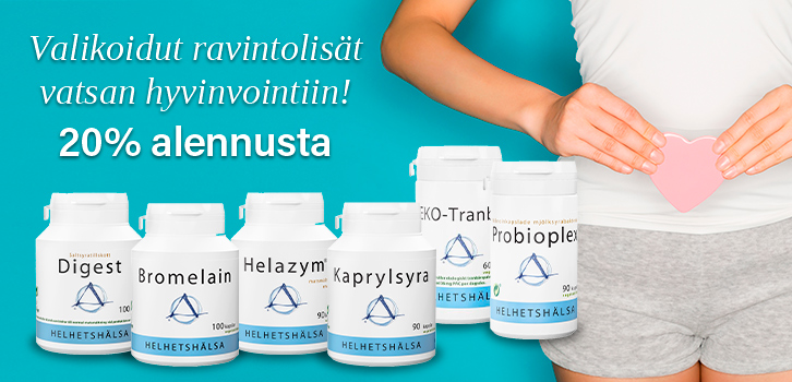 Valikoidut ravintolisät vatsan hyvinvointiins