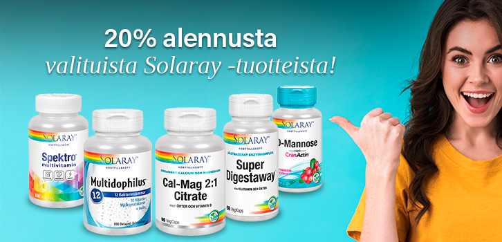 Laaja valikoima yrttejä, vitamiineja ja mineraaleja