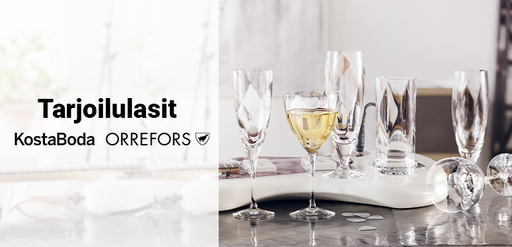 Kampanja juhlallisista laseista Kosta Boda -merkiltä