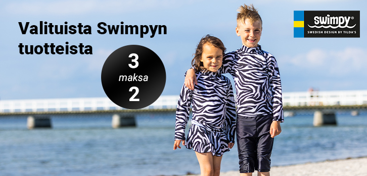 3 kahden hinnalla Swimpystä.