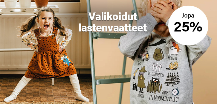 Värikkäitä vaatteita lasten suosikkihahmoilla!