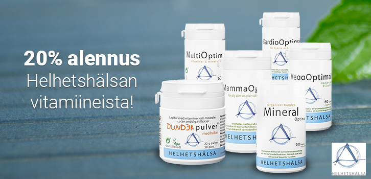 Juuri nyt - 20% alennus vitamiineista ja monituotteista!