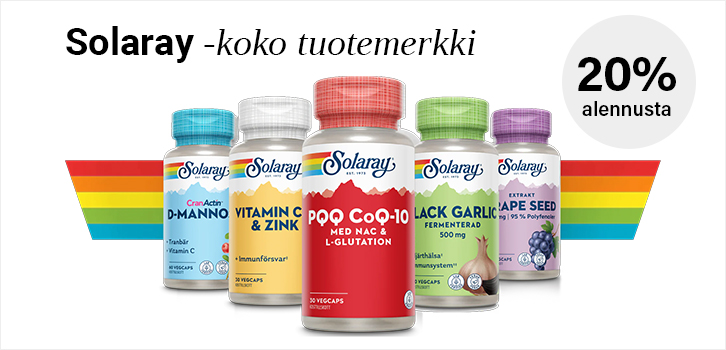 Laaja valikoima yrttejä, vitamiineja ja mineraaleja