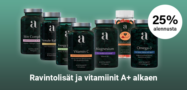 A+ 25% alennusta!