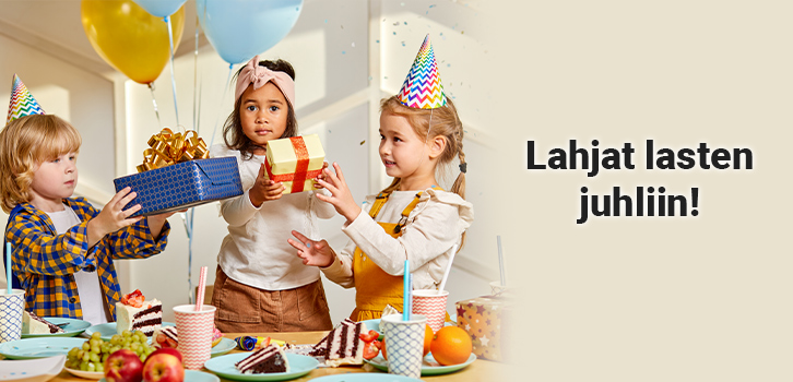 Pikkulahjoja lasten syntymäpäiväjuhliin.