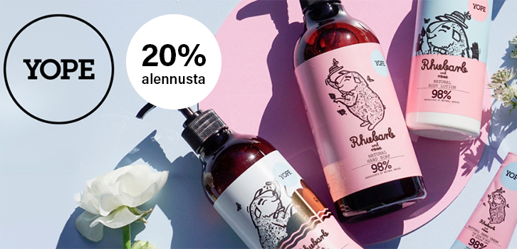 LANSEERAUSKAMPANJA! YOPE 20% alennus!