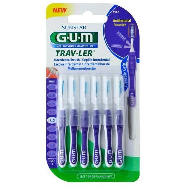 GUM Travler Mellanrumsborste 1,2 mm 6st/paket