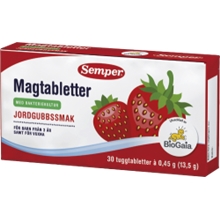 30 tablettia - Semper Magtabletter Jordgubb