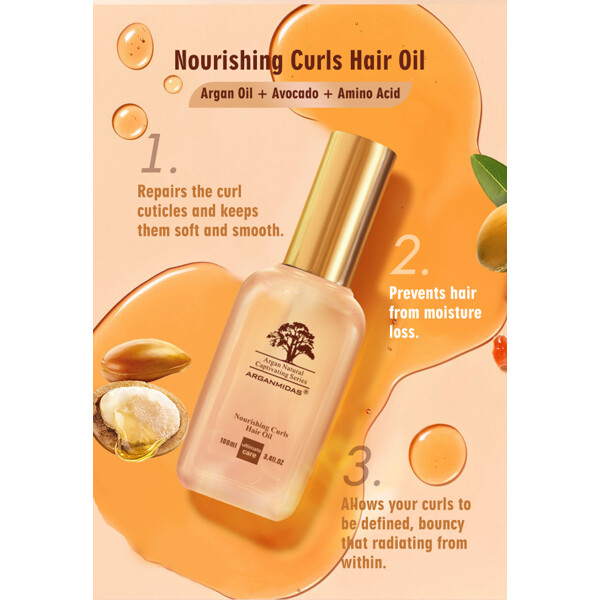 Arganmidas Nourishing Curls Hair Oil (Kuva 5 tuotteesta 8)