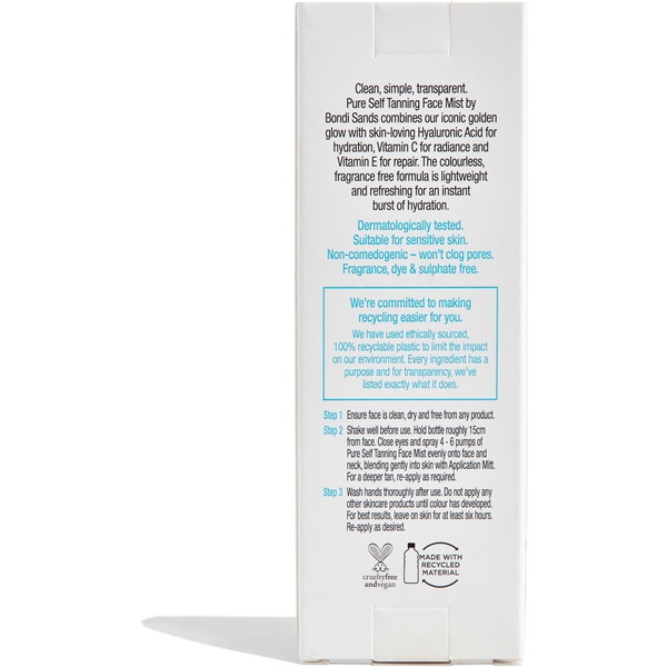 Bondi Sands Pure Self Tanning Face Mist (Kuva 6 tuotteesta 13)
