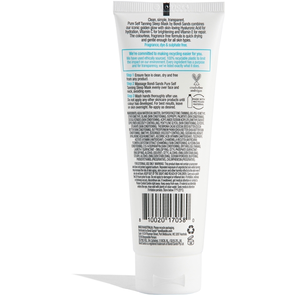 Bondi Sands Pure Self Tanning Sleep Mask (Kuva 4 tuotteesta 5)