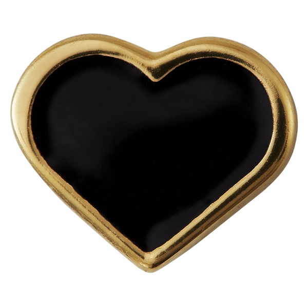Design Letters Enamel Heart Charm Gold Black (Kuva 1 tuotteesta 2)