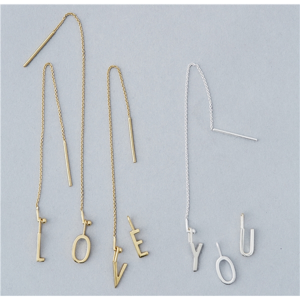 Design Letters Earring Chain Gold (Kuva 2 tuotteesta 3)