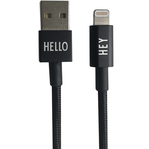 Design Letters Lightning Cable 1 Meter Black (Kuva 1 tuotteesta 2)