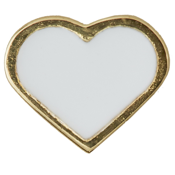 Design Letters Enamel Heart Charm White Gold (Kuva 1 tuotteesta 2)