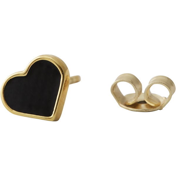 Design Letters Earring Stud Enamel Heart Gold (Kuva 1 tuotteesta 2)