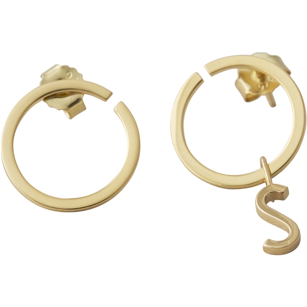 Design Letters Earring Hoops 16 mm Gold (Kuva 2 tuotteesta 2)