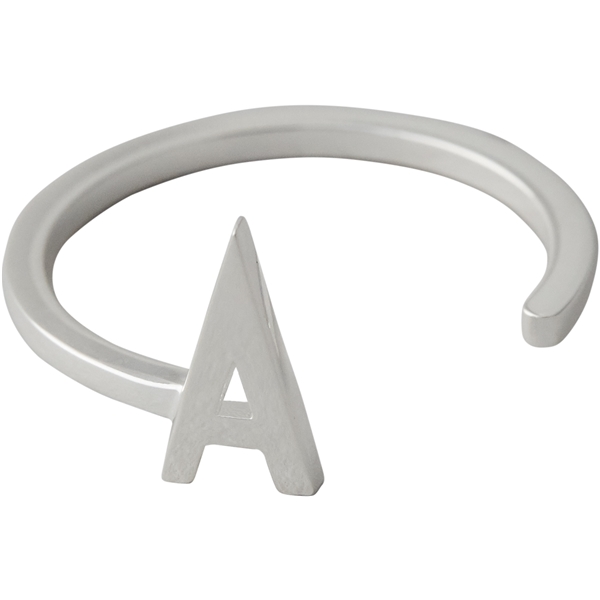 Design Letters Ring Silver A-Z (Kuva 1 tuotteesta 2)