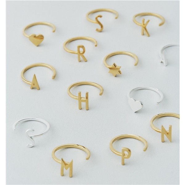 Design Letters Ring Silver A-Z (Kuva 2 tuotteesta 2)