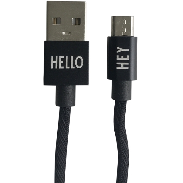 Design Letters Micro USB Cable 1 M Black (Kuva 1 tuotteesta 2)