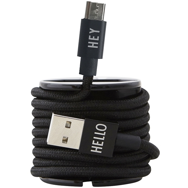 Design Letters Micro USB Cable 1 M Black (Kuva 2 tuotteesta 2)