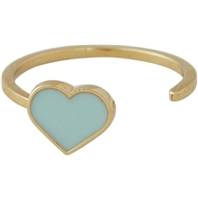Soft Green - Design Letters Enamel Heart Ring Gold