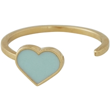 Design Letters Enamel Heart Ring Gold