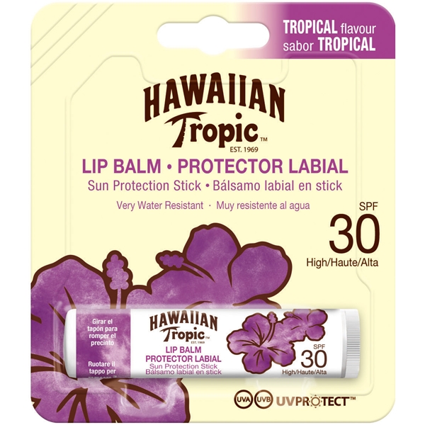 Lip Balm Sun Protection Stick SPF 30 4 gr, Hawaiian Tropic