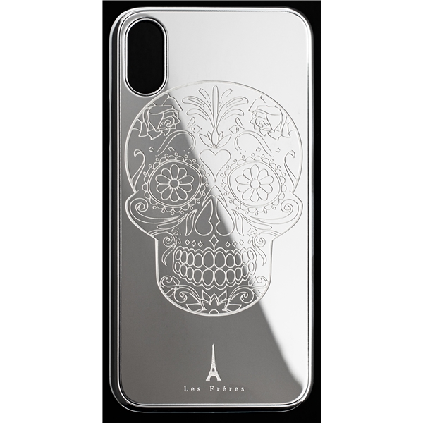 Les Fréres Silver Skull iPhone Case