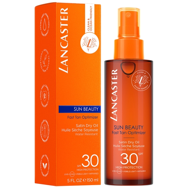 Lancaster SPF30 Sun Beauty Fast Tan Satin Dry Oil (Kuva 2 tuotteesta 5)