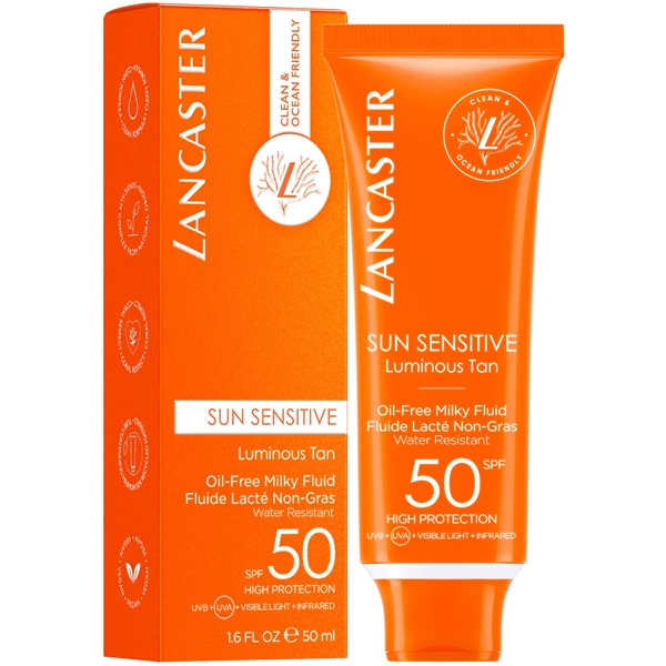 Lancaster SPF50 Sun Sensitive Oil Free Milky Fluid (Kuva 2 tuotteesta 3)