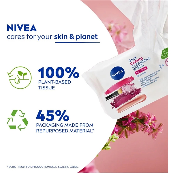 Nivea 3 in 1 Caring Cleansing Wipes (Kuva 3 tuotteesta 6)