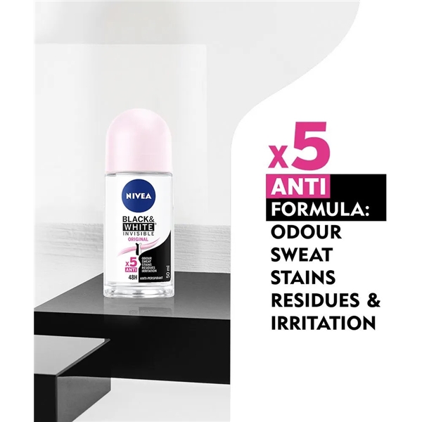 Nivea Deo Black & White Invisible Roll On (Kuva 2 tuotteesta 6)