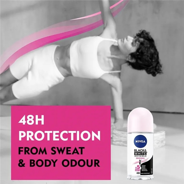 Nivea Deo Black & White Invisible Roll On (Kuva 3 tuotteesta 6)