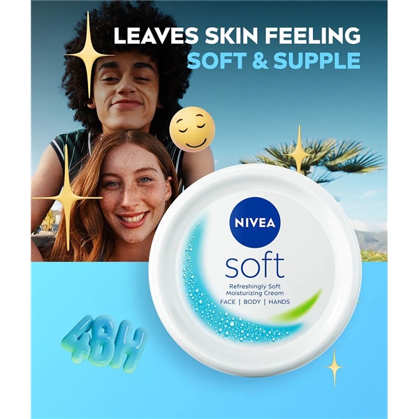 Nivea Soft Moisturizing Cream - Face Body Hand (Kuva 3 tuotteesta 5)