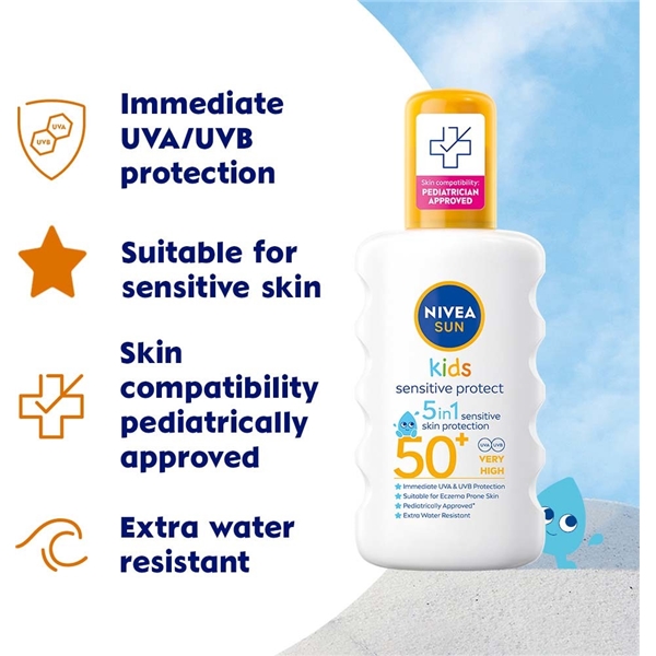 Nivea Sun Kids Sensitive Protect Spray SPF50+ (Kuva 3 tuotteesta 5)