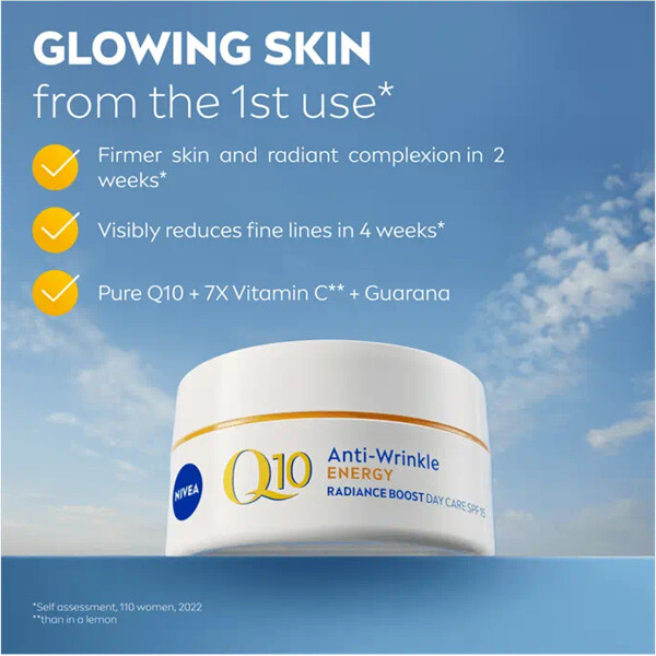 Nivea Q10 Energy Radiance Boost Day Cream SPF15 (Kuva 3 tuotteesta 8)