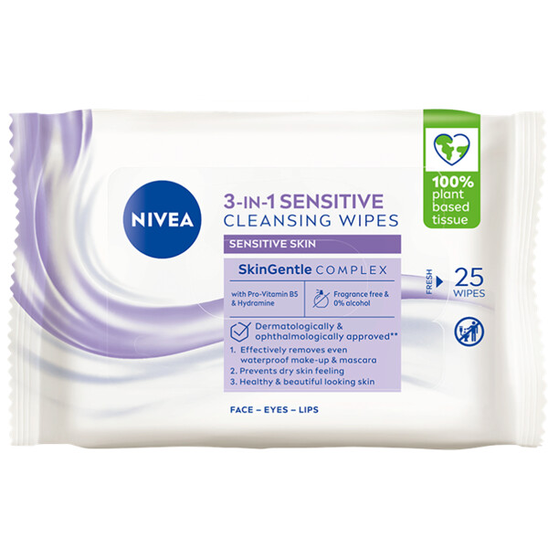 Nivea 3 in 1 Sensitive Cleansing Wipes (Kuva 1 tuotteesta 6)